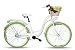 Produktbild Goetze Colours 28 Zoll Damen Citybike Stadtrad Damenfahrrad Damenrad Hollandrad Retro-Design 3-Gang Korb Hinterradbremse LED-Beleuchtung Weiß-Grün