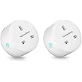 Tichondrius Smart WiFi Plug, 2 Pack 16A Smart Outlet Plug Socket Compatible with Alexa, Mini Socket with Remote Control & Voice Control with Electricity Statistics Timer Function, No Hub Required