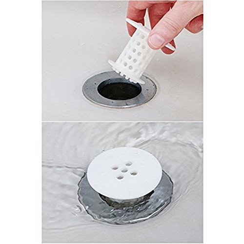 Badewanne abflussschutz, Bodenablauf Haarsieb Sieb Spüle Snare für Badewanne weiß - 5