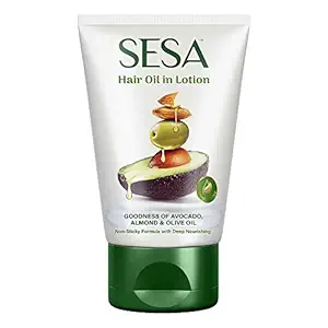 Sesa Hair Oil in Lotion | Non-Sticky Oil Replacement | Bhringraj & 17 Ayurvedic Herbs with 7 Nourishing Oils & Vitamin E | All Hair Types | NO Mineral Oil | 100 ml (Pack of 1)