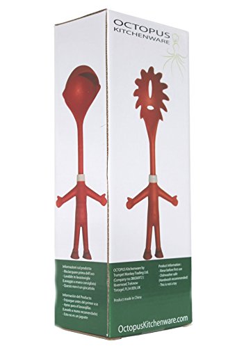 Mr. Spaghetti & Friends, Nudel-Servier-Set, 3 Küchenhelfer für Spaß beim Kochen, Küchenutensilien, Pasta-Set mit Spaghettilöffel / Spaghettizange, Käse- und Soßen-Löffel, Geschenk-Idee für Hobby-Köche - 7