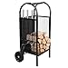 Produktbild 3-teiliges Kaminholzwagen XL schwarz 2 Räder edelstahl Trolley für Kaminholz Zuverlässig Widerstandsfähig Holzregal für Kaminset