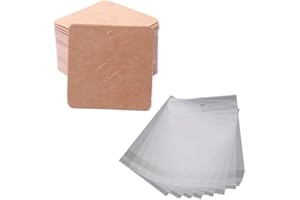 KING TREMELLA 100Pieces 7X7cm Kraft Paper Brooches Pin Cards For Selling Jewelry Perfect For Small Business Retail Boutique Display Pin Merchandise Cards Pin Retail Packaging Pin Collector Cards Pin Accessory Cards