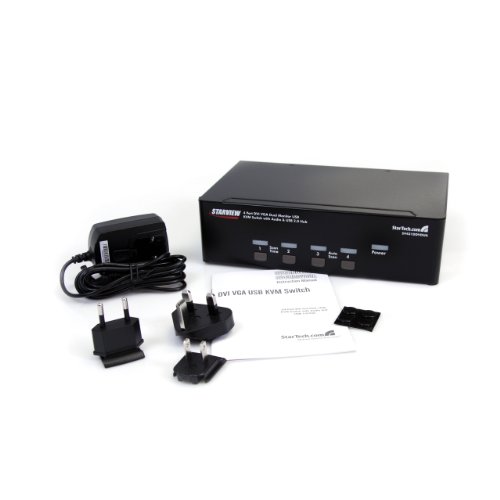 StarTech.com 4 Port DVI KVM USB Switch – 4-fach DVI Umschalter mit USB Hub - 4