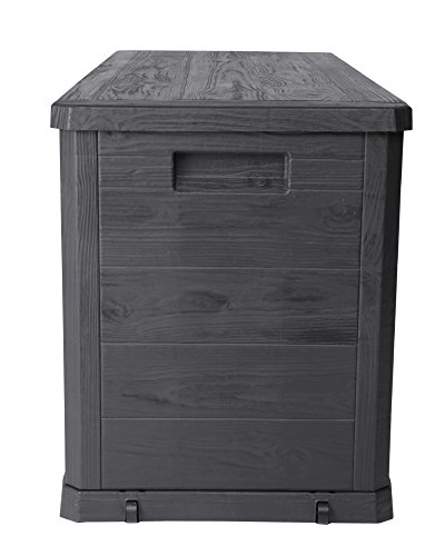 Kissenbox Auflagenbox Gartentruhe Terrassenbox Madera in Holzoptik anthrazit rollbar - 3