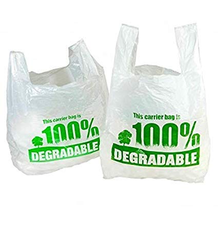 Sacs de transport 100% biodégradables blancs 27,9 x 43,2 x 53,3 cm, blanc/vert, 11" x 17" x21"