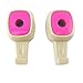 2 x Lilware Universal Car Headrest Mini Hanger. Pack of 2 Backseat Hooks for Bag / Luggage / Clothing / Purse / Handbag. Multifunctional Convenient and Lightweight Auto Organizer. Beige / Pink