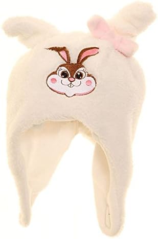 Baby Girls Soft Fleece Bunny Design With Ears Trapper Hat (50cm - 24 Months, Cream)