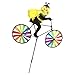 Produktbild sharplace 92 cm bunt Biene auf Fahrrad Windmühle Whirligig Rad Garten Rasen Yard Decor Kinder Outdoor Spielzeug
