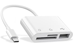 RAYCUE USB C auf Micro SD TF Speicher Kartenleser, Kompatibel Mit iPad Pro, MacBook Pro/Air, 3-in-1 USB Kamera, Adapter für Dell XPS, Samsung Galaxy S10/S9 und Mehr Geräte