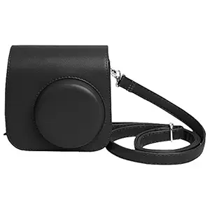 Shopizone Classic Vintage PU Leather Compact Case with Strap for Fujifilm Instax Mini 9/8 /8+ (Classic Black)