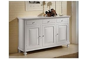 EsteaMobili - MOBILE BASE CREDENZA NAPOLETANA 3 ANTE ARTE POVERA COLORE BIANCO LACCATO - 121104721319 - come foto