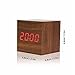 Produktbild SLGJYY Digital Thermometer Holz LED Wecker Hintergrundbeleuchtung Sprachsteuerung Holz Retro Glow Clock Desktop Tisch Leucht Wecker
