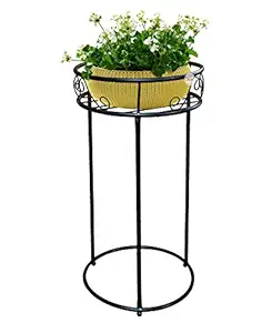 GIG Metal Pot/Plant Stand Without Pot (Black) (36 x 36 x 74 cm)