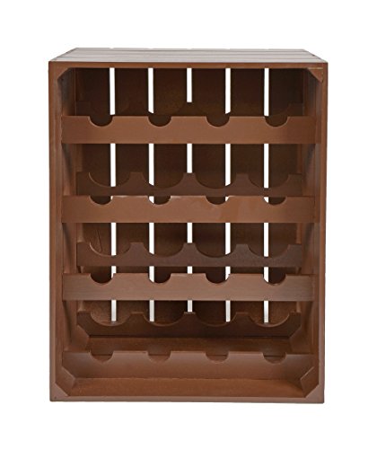 ts-ideen Landhaus Weinregal Braun für 16 Flaschen Flaschenregal braunes Holz Wein Regal Board - 2