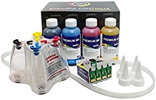 100 ml Empty CISS System for Epson, T1291/T1294 with 4 Inks Cartridges Compatible with Stylus SX535WD Printers