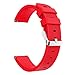 Produktbild Luckhome Uhrenarmband Serie Lederarmband Ersatband Mit Edelstahl Metall Schließe Classic Armband Ersatz Band  Sport-weiches Silikon-Zusatz-Uhrenarmband für Samsung-Galaxie-Uhr 42mmrot
