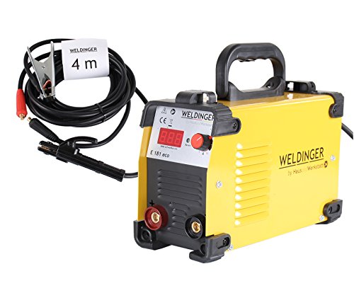 WELDINGER Elektroden - Schweißinverter E 181 eco mit 4m Kabeln 180A bis 4mm Elektroden Schweißgerät
