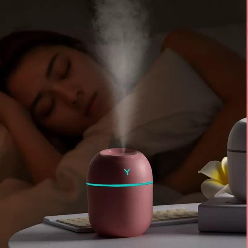 Chocozone USB Operated Cool Mist Humidifier Diffuser with 7 Color Lights Air Humidifer for Room Office Car (180 ML) (Pink)