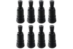 DENTEDELEAO 8 Stück Schwarz Metallventile, Stahlventile Universal Felgenventile, Reifenventil, Autoreifen Ventil, Metallventile für Alufelgen - 11,3mm