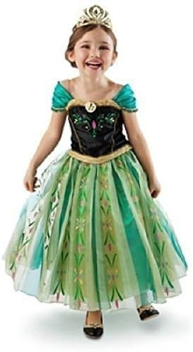 BJBJ Girls Princess Green Anna Fancy Dress Costume Size 2-3years