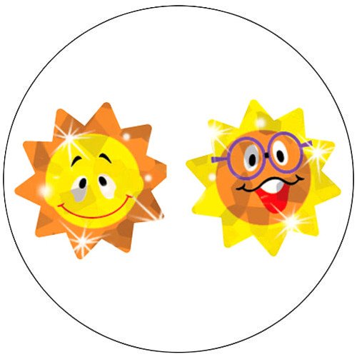 German Trendseller® – 36 x Glitzer Sticker Sonnenschein ┃ – Glitzernde Funkelnde Sonnen – ┃ Sticker Set für Kinder - 2