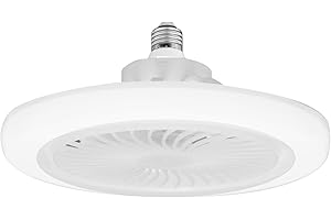 CARZIYER Ventilatore da soffitto con luce e telecomando a LED, 3 colori, dimmerabile, timer, 30 W, ventilatore soffitto con lampada E27, 3 velocità, per soggiorno e camera (con interruttore, colore singolo)