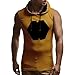 Produktbild HHyyq Ärmellose Herrenoberteile Sportoberteile Mit Kapuze Bodybuilding-Sportweste Dünnes T-Shirt Große Größe Mit Kapuze Reißverschluss Dünnes Manteloberteil Sommerweste Oberteil(Gelb,S)