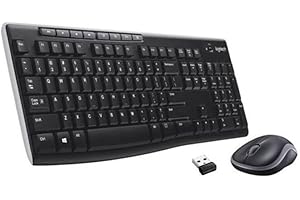 Logitech MK270 Combo Tastiera e Mouse Wireless per Windows, Layout ‎Francese AZERTY - Nero