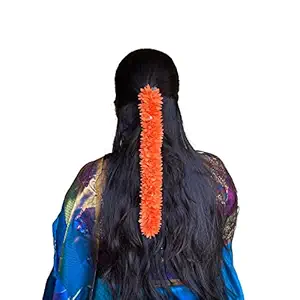 Artificial Garland Flower Juda Gajra Hair Bun Accessory for Women(Orange)