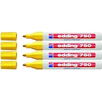 Edding Lackmarker 750 Industrie (4er Pack, Gelb) – 2-4 Mm Strichstärke, Hitzebeständig Bis 400°C