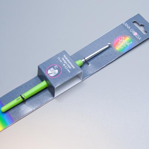 LANA GROSSA Häkelnadel Design mit Soft-Griff, Stärke 3.5 – Hellgrün - 2