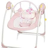 Elektrische Babyschaukel Automatische Baby Wiege Wippe Little World Dreamday rosa