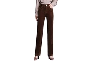 DISSA Femmes Pantalon Droit Taille Haute Grande Taille Pantalon de Travail Velours côtelé Printemps et Automne Épais,P12