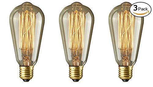 Lightess 3 Bombilla Vintage Bombilla Industrial Bombilla Retro 3*40 Va