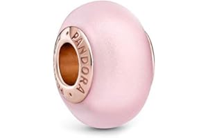 PANDORA Colours Dije chapado en oro rosa de 14 quilates con cristal de Murano esmerilado