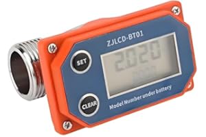 WALFRONT Débitmètre D'eau Numérique Capteur de Débit en Acier Inoxydable Résistance aux Alcalis Acides Débitmètre D'eau pour Tuyau D'arrosage Irrigation des Terres Agricoles