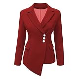 iHENGH Neujahrs Karnevalsaktion Damen Herbst Winter Bequem Lässig Mode Frauen Art und Weisefrauen OL Art Lange Hülsen unregelmäßiger Blazer Eleganter dünner Anzug Mantel