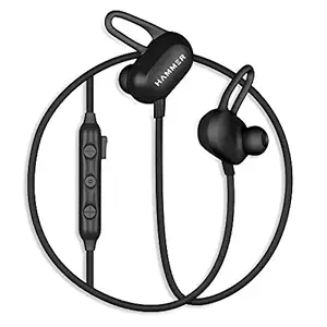 Hammer Swing Wireless Sweatproof in Ear Bluetooth Earphones with Mic & 8 Hours Playtime (Black)