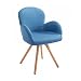 Produktbild HOMCOM Esszimmerstuhl Wohnzimmerstuhl Armsessel Sessel Stuhl Küchenstuhl Leinen Holz (blau)