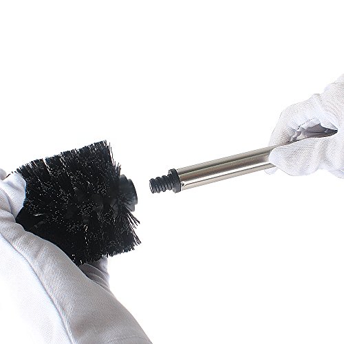 WC-Bürstenhalter, Dailyart WC-Garnitur Toilettenbürste mit Glaseinsatz und austauschbaren Toilettenbürste WC-Bürste – zur Wandmontage , Befestigen ohne bohren - 5