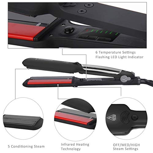 Steam Hair Plate  Steam Plate for Professional Hair Plate Infrared Steam Plates in Tourmaline Professional Plate Hair Straightener  Anion Hair Care Curadeicapelli