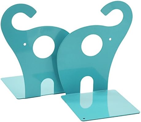 Cute Elephant Nonskid Bookends Art Bookend, velaali Standard High Duty Premium Anti Slip Bookends Blue