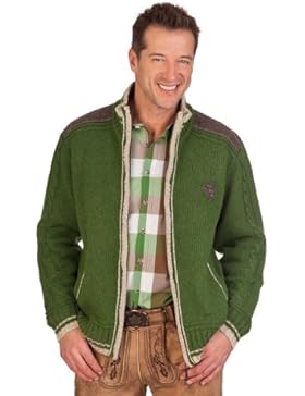 Trachten Strickjacke - NETZBACH - Meisterschaftsjacke - grün, schwarzmeliert, grau