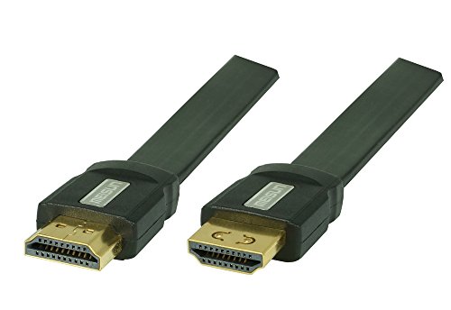 0,7m Ultra HD 4k High Speed HDMI Flachkabel mit Ethernet | Ultra HD, 4Kx2K, Full HD, 3D, ARC, CEC, Vollbeschaltet, Lock-Kontakt