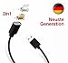Produktbild NEUE GENERATION IN BESTER QUALITÄT: 2-in-1 Magnetisches USB Ladekabel passend für iPhone iPad & Android Smartphones Tablets - DEUTSCHE MARKE - Datenkabel mit Micro-USB &  Magnet (Schwarz)
