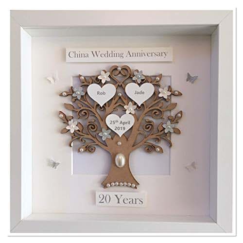 Personalised 20 Years 20th China Wedding Anniversary Family Tree