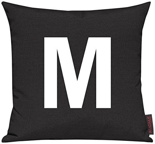 Kissenhülle für Auserwählte! Sofakissen Motiv Typostyle "M" Buchstaben Zeichen, Farbe schwarz