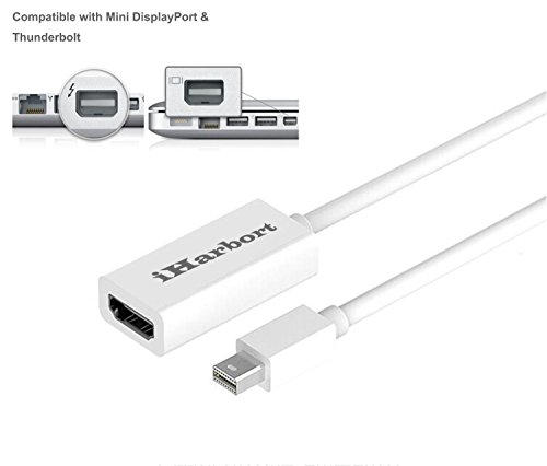 iHarbort Mini DisplayPort auf HDMI, Thunderbolt Mini DP auf HDMI HD TV AV Kabel Adapter Audio Video Konverter für Apple Macbook Pro, Macbook Air, iMac, Mac mini, Microsoft Surface Pro / Pro 2/3 Pro, Lenovo Thinkpad X1 usw - 3