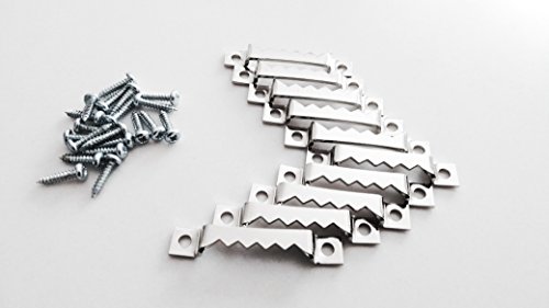 SAWTOOTH HANGERS - PREMIUM HIGH QUALITY NICKEL PLATED - COMPLETE WITH SCREWS